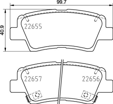 BREMBO P30103 — FREN BALATASI ARKA HYUNDAI ACCENT BLUE ELANTRA I30 11- / BAYON 21- / I20 15- / TUCSON 08-10 TUCSON SPORTAGE