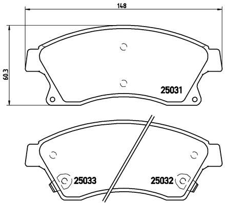 BREMBO P59076X — ÖN BALATA 15 INC ASTRA J 1.3 CDTI-1.4-1.4 TURBO-1.6 1.7 CDTİ 2.0CDTİ 10> AVEO 11> CRUZE 11>