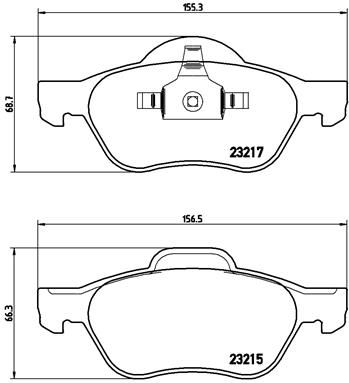 BREMBO P68048 — ÖN BALATA MEGANE II 02> SCENIC II 02> CLIO III 05> 1.5dCi 1.6 16V 2.0 16V