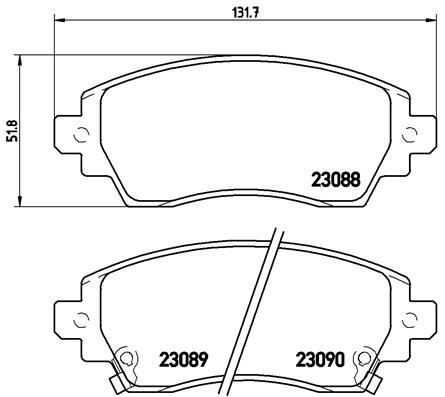 BREMBO P83042 — ÖN FREN BALATA TOYOTA COROLLA 1.6L 4A-FE enjeksiyonlu AE111 LUNA H/B 98-00