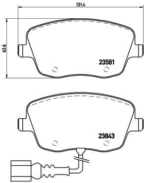 BREMBO P85077 — ÖN FREN BALATASI-KABLOLU (VW POLO 02-10 SEAT IBIZA 02-10 SKODA FABIA 00-10)