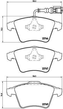 BREMBO P85082 — ÖN BALATA FİŞLİ TRANSPORTER T5 16 JANT YM KALIN 03 >