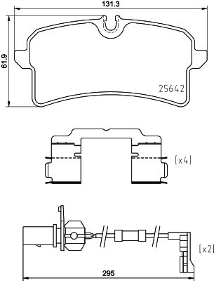 BREMBO P85151 — ARKA FREN BALATASI 2XKABLO 295MM AUDI A4 A6 A7 A8