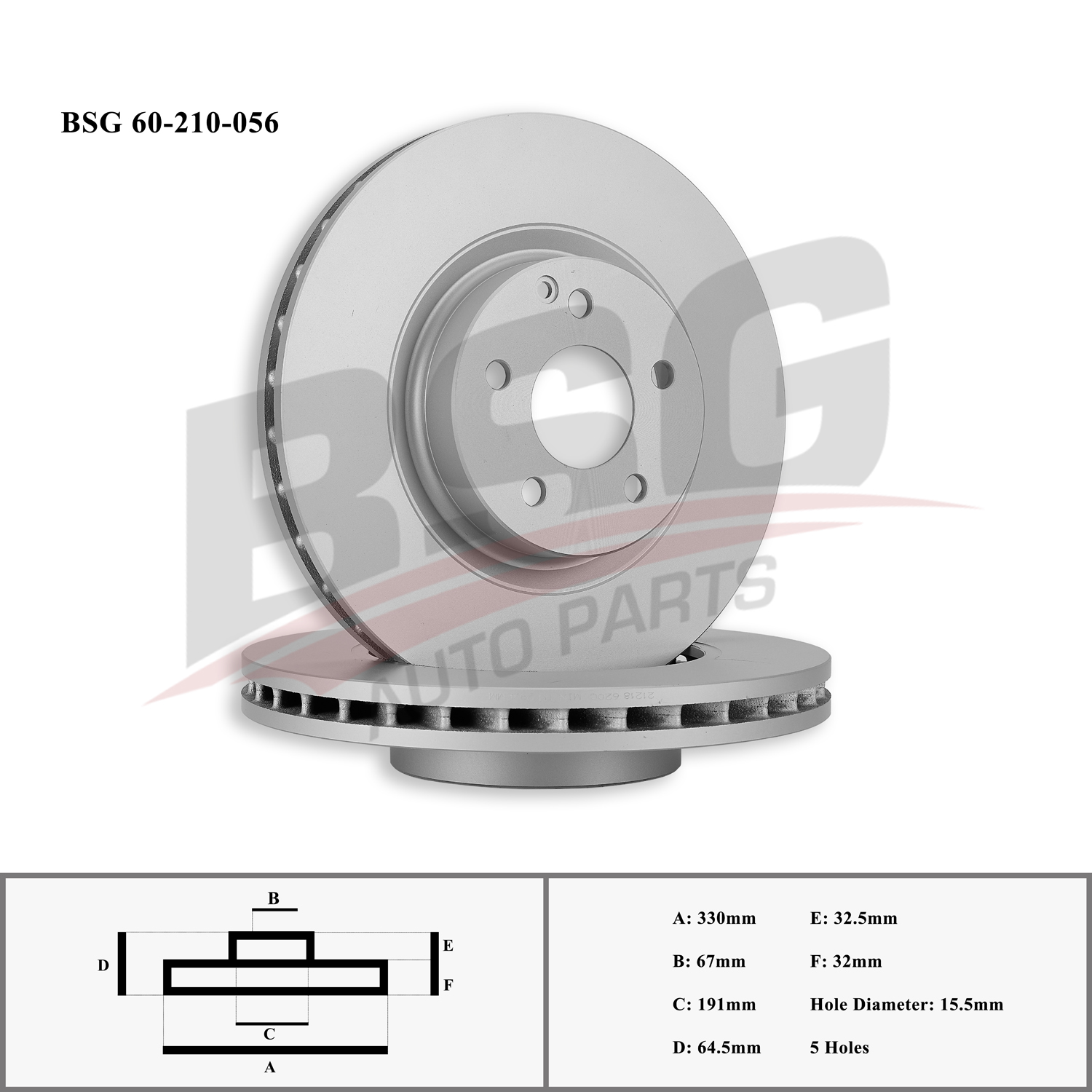 BSG 60210056 — FREN DISKI ON W211-219-204 02-11