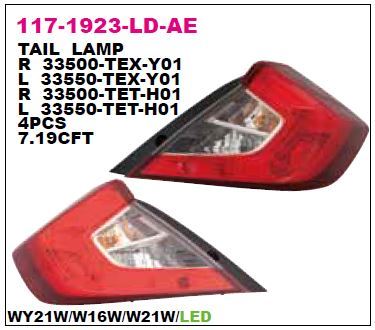 DEPO 1171923RLDAE — STOP LAMBASI ARKA DIS SAĞ HONDA CIVIC 2016-2021