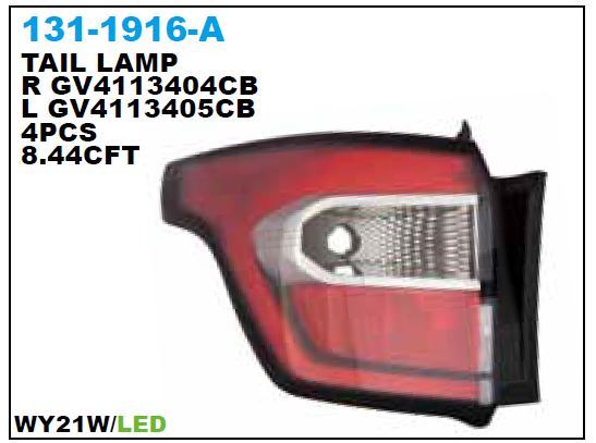 DEPO 1311916LAE — STOP LAMBASI SOL FORD KUGA 17- DUYLU AMPULLU