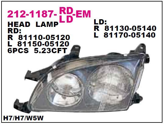 DEPO 2121187LLDEM — ON FAR SOL-(ELEKTRIKLI)-(TOYOTA AVENSIS 98/ )
