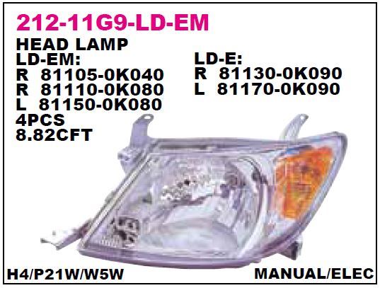 DEPO 21211G9RLDEM — FAR SAĞ SARI SİNYAL TOYOTA HILUX VIGO 05-08