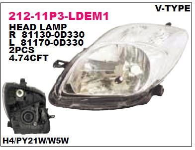 DEPO 21211P3RLDEM1 — ON FAR SAG-(KROM)-(TOYOTA YARIS 09/10 )