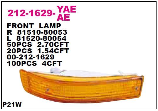 DEPO 2121629LAE — TAMPON SINYAL LAMBASI SOL-(DUYLU AMPULLU)-(TOYOTA COROLLA AE92 88-92 )