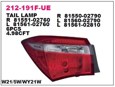 DEPO 212191FRUE — STOP LAMBASI SAĞ DUYSUZ TOYOTA COROLLA 13-