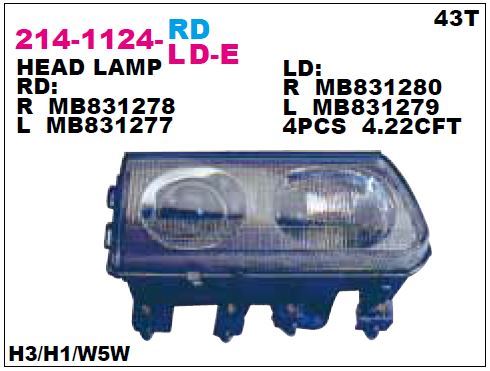 DEPO 2141124LLDE — FAR SOL MERCEKLI MITSUBISHI L300 98-00