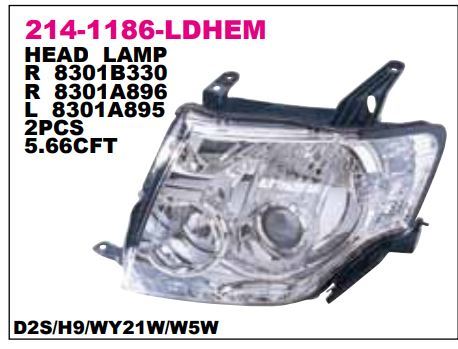 DEPO 2141186RLDHEM — FAR SAĞ XENONLU MITSUBISHI PAJERO V9 07-09