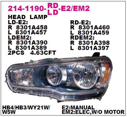 DEPO 2141190LLDEM2 — ON FAR SOL-(SIYAH)-(MITSUBISHI LANCER 08/09 )