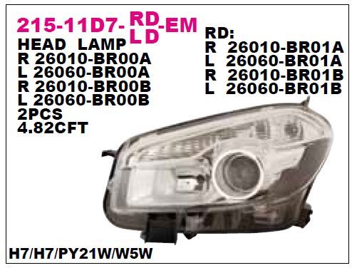 DEPO 21511D7LLDEM — FAR SOL ELEKTRİKLİ QASHQAI 06-13 1.5 DCI