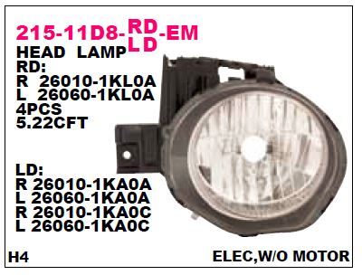 DEPO 21511D8RLDEM — SİS FAR SAĞ MOTORLU ELEKTRİKLİ JUKE 10-19