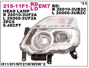 DEPO 21511F1RLDEM7 — FAR SAĞ SİYAH NISSAN X-TRAIL 11-13