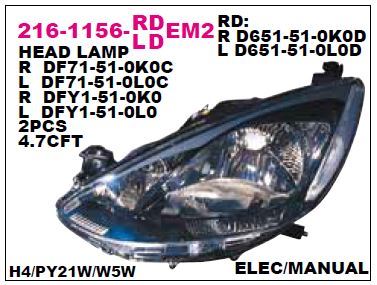 DEPO 2161156RLDEM2 — FAR MAZDA 2 09-13 MOTORLU SAĞ