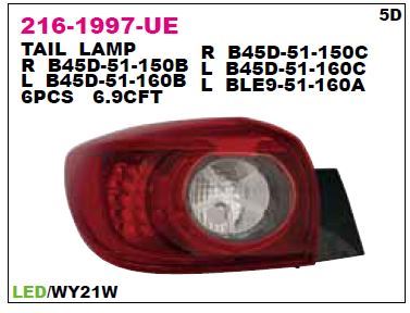 DEPO 2161997LUE — STOP LAMBASI SOL MAZDA 3 SERİSİ 5 KAPI LEDLİ TIP