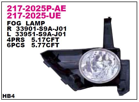 DEPO 2172025RUE — SİS FARI SAĞ BRAKETLI CRV 01-07