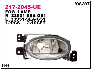 DEPO 2172045RUE — SİS LAMBASI SAĞ HONDA ACCORD 06-