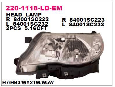 DEPO 2201118RLDEM — ÖN FAR SAĞ-(SUBARU FORESTER 09/10 )