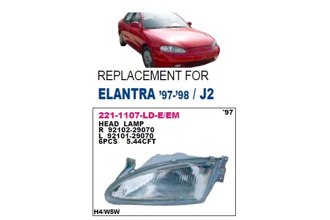 DEPO 2211107RLDE — ÖN FAR SAĞ-(HYUNDAI ELANTRA 97/98 )