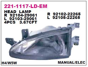 DEPO 2211117LLDEM — FAR SOL ELEKTRİKLİ HYUNDAI ACCENT COUPE 96-