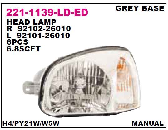 DEPO 2211139RLDED — FAR SAĞ HYUNDAI SANTA FE 00-05