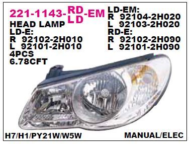 DEPO 2211143RLDEM — FAR SAĞ HYUNDAI ELANTRA 07-