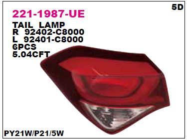 DEPO 2211987LUE — STOP LAMBASI DIS SOL HYUNDAI I20 2015-