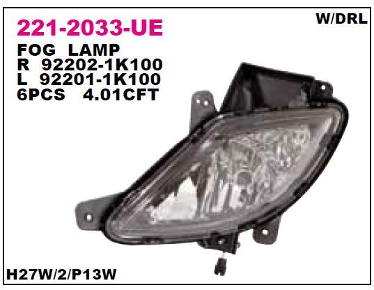 DEPO 2212033LUE — SİS LAMBASI SOL HYUNDAI IX20 11-