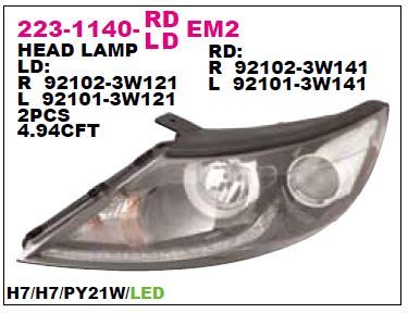 DEPO 2231140LLDEM2 — FAR SPORTAGE 11-15 ELEKTRİKLİ LEDLİ SOL