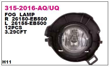 DEPO 3152016RUE — SİS LAMBASI SAĞ NISSAN PATHFINDER 05-