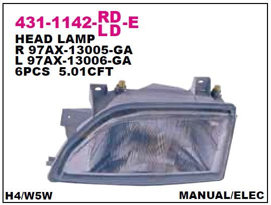 DEPO 4311142LLDE — ÖN FAR SOL ( FORD ESCORT CL MK5 90-94 )