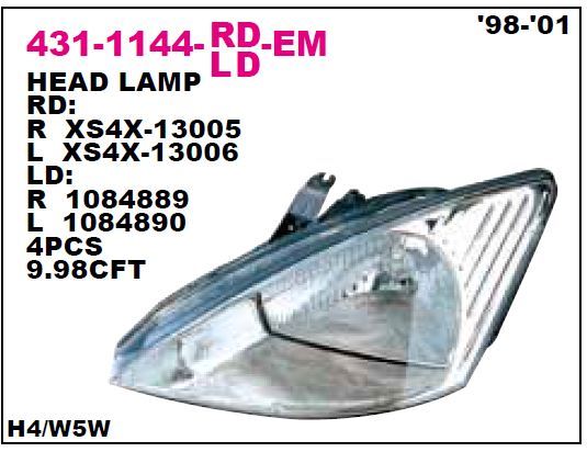 DEPO 4311144RLDEM — ÖN FAR SAĞ ELEKTRİKLİ ( FORD FOCUS 98- )