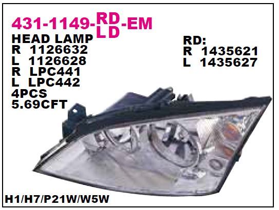 DEPO 4311149RLDEM — ÖN FAR SAĞ ELEKTRİKLİ ( FORD MONDEO 00-03 )