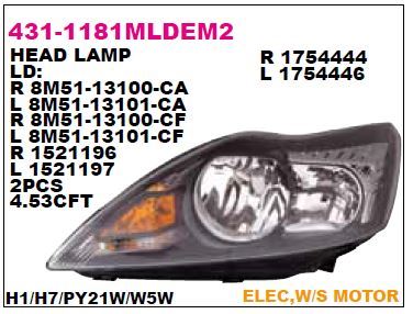 DEPO 4311181LMLDEM2 — ÖN FAR SOL FORD FOCUS 08-10 İÇİ SİYAH