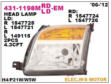 DEPO 4311198RMLDEM — ÖN FAR SAĞ FORD FUSION 06-12 MOTORU UZERINDE