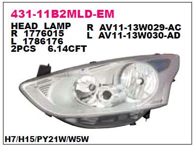 DEPO 43111B2RMLDEM — ÖN FAR SAĞ MOTORU UZERINDE FORD B MAX 12-