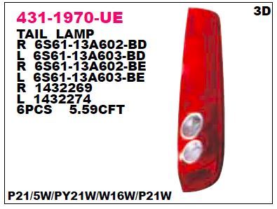 DEPO 4311970LUE — STOP LAMBASI SOL [3 KAPI VAN] FIESTA 06-08