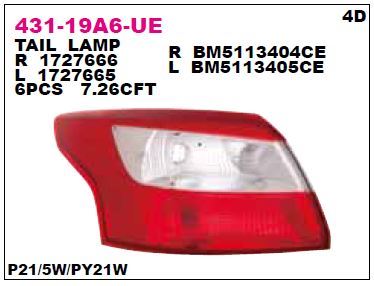 DEPO 43119A6LUE — STOP LAMBASI DIS SOL [SEDAN] FOCUS 12-15