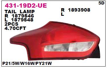 DEPO 43119D2RUE — STOP LAMBASI SAĞ FORD FOCUS 14- HATCHBACK