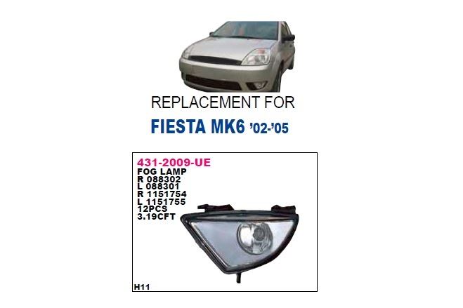 DEPO 4312009RUE — SİS LAMBASI SAĞ ( FORD FIESTA MK6 02- )