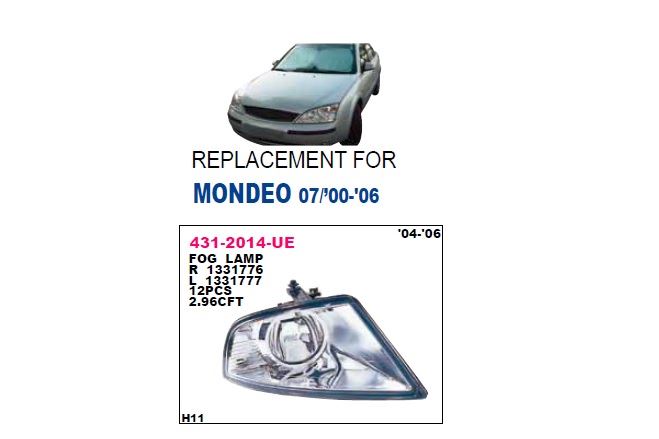 DEPO 4312014LUE — SİS LAMBASI SOL ( FORD MONDEO 01- )