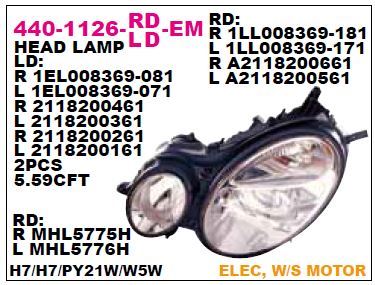 DEPO 4401126LLDEM — FAR KOMPLE MERCEDES E SERİ W211 SOL 2002-2006