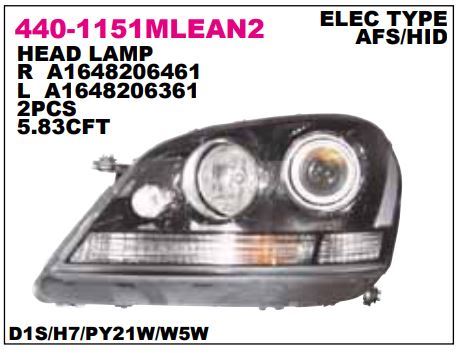 DEPO 4401151LMLEAN2 — FAR ( MERCEDES W164 SOL XENON )
