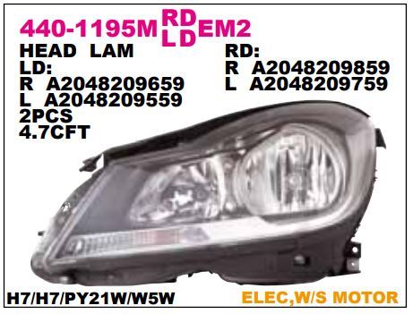 DEPO 4401195RMLDEM2 — FAR ( MERCEDES W204 SAĞ 11-13 ) AVANGARDE