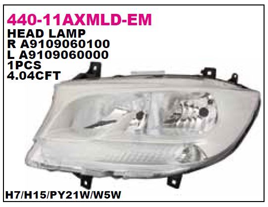 DEPO 44011AXLMLDEM — ÖN FAR SOL MERCEDES 907-910 SPRINTER 18-