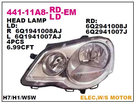 DEPO 44111A8LLDEM — SOL FAR MOTORLU VOLKSWAGEN POLO V 05-10
